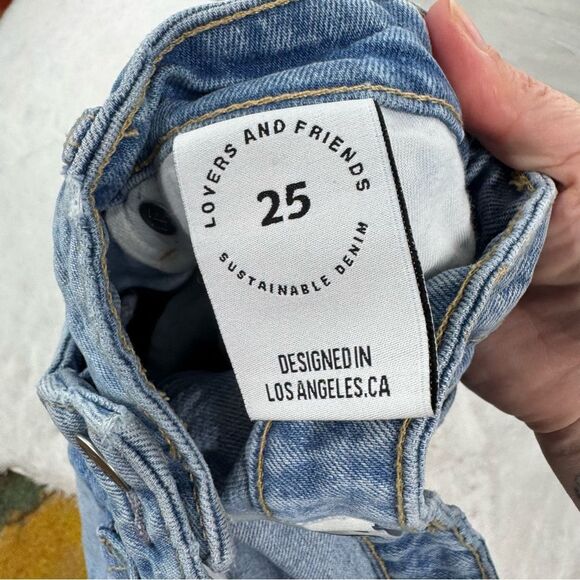 Lovers and Friends Reece High Rise Rigid Destroyed Straight Jeans - Picture 9 of 11